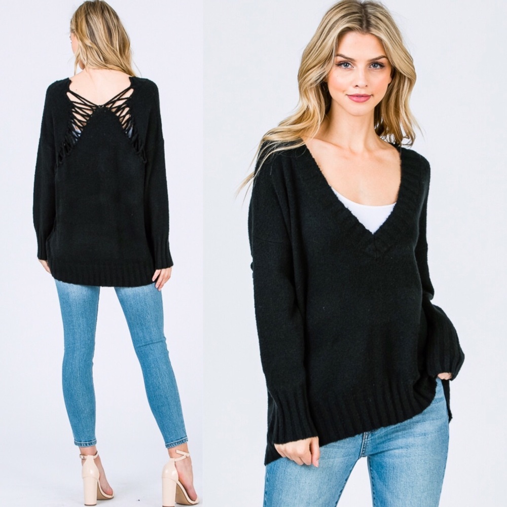 Laced Soft Semi Oversize Jumper Sweater - Picture 2 of 6
